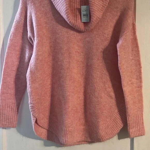 LOFT Blush Pink Cowl Neck Sweater - Picture 2 of 4